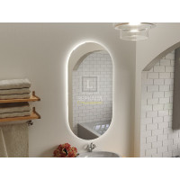 Овальное зеркало в ванную комнату с подсветкой Бикардо 70х100 см